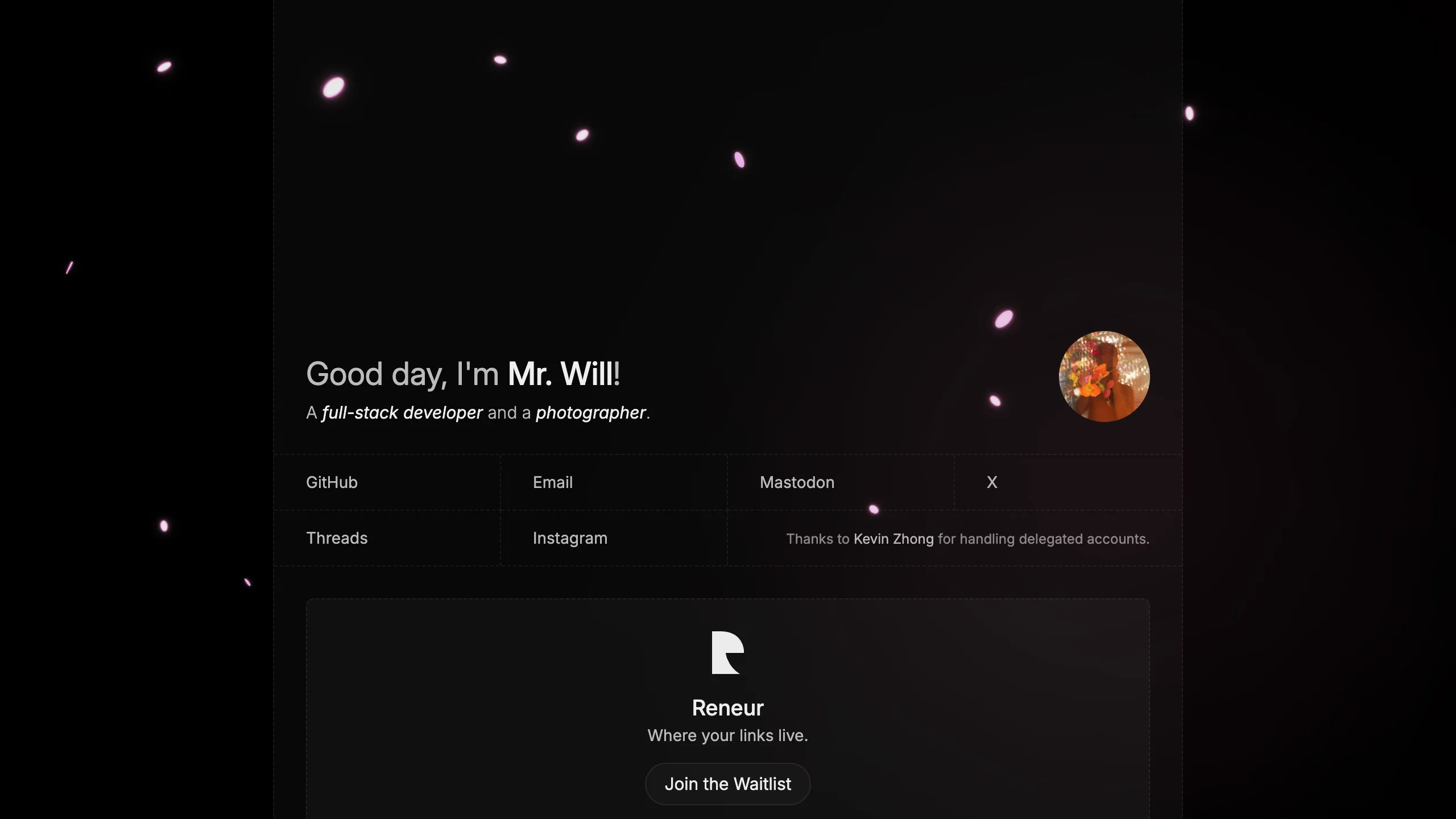 A screenshot of hanafubuki effect.